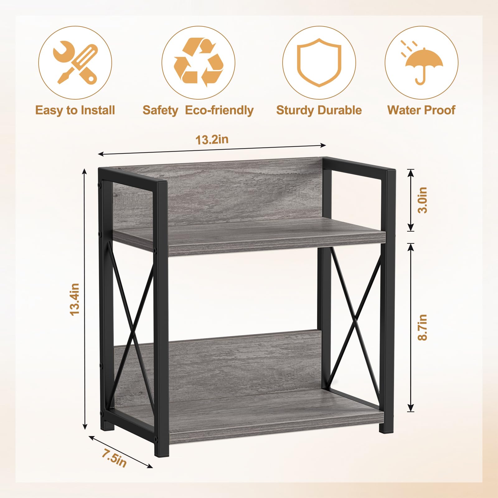 Giikin vintage matte black frame detail adds kitchen charm