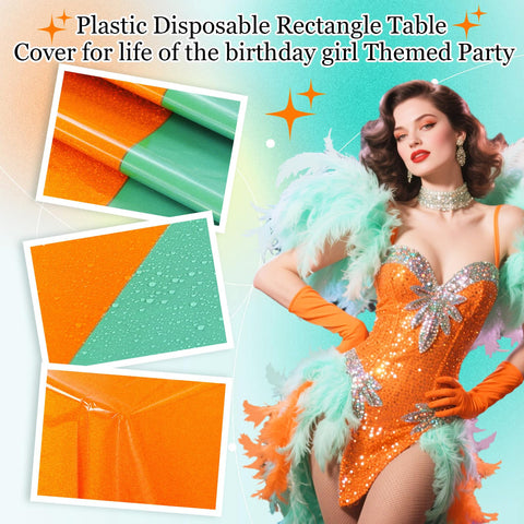 Gilprop pack of four disposable plastic tablecloths for quick party cleanup.