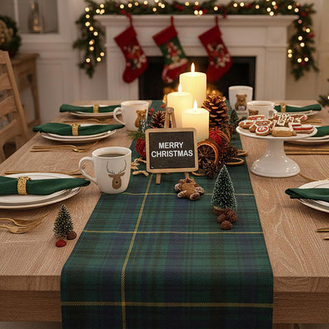 Gilprop six-piece plaid runner set coordinates multiple tables