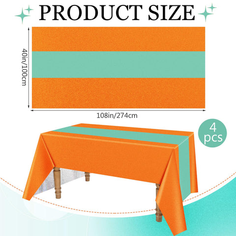 Gilprop mint-green center panel tablecloth highlights theme while remaining easy to clean.