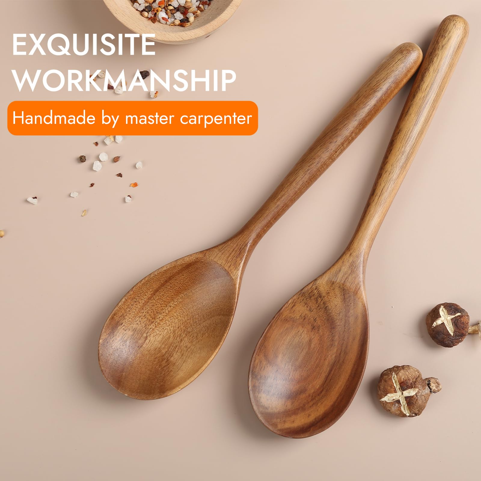 GinSent acacia spoon stirring hot soup with steady control