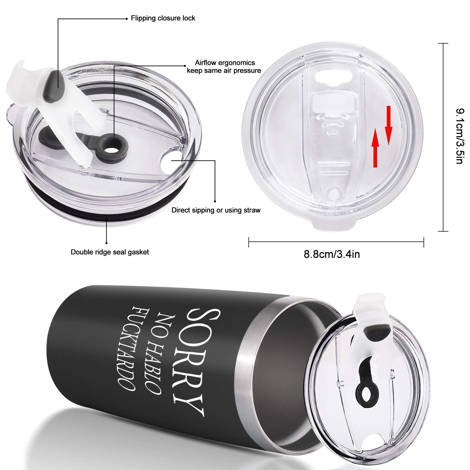 GINGPROUS tumbler in hand, easy to carry in car cup holders.