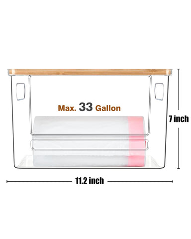 Ginnerella under-sink organizer fits multiple bag sizes for flexible pantry management.