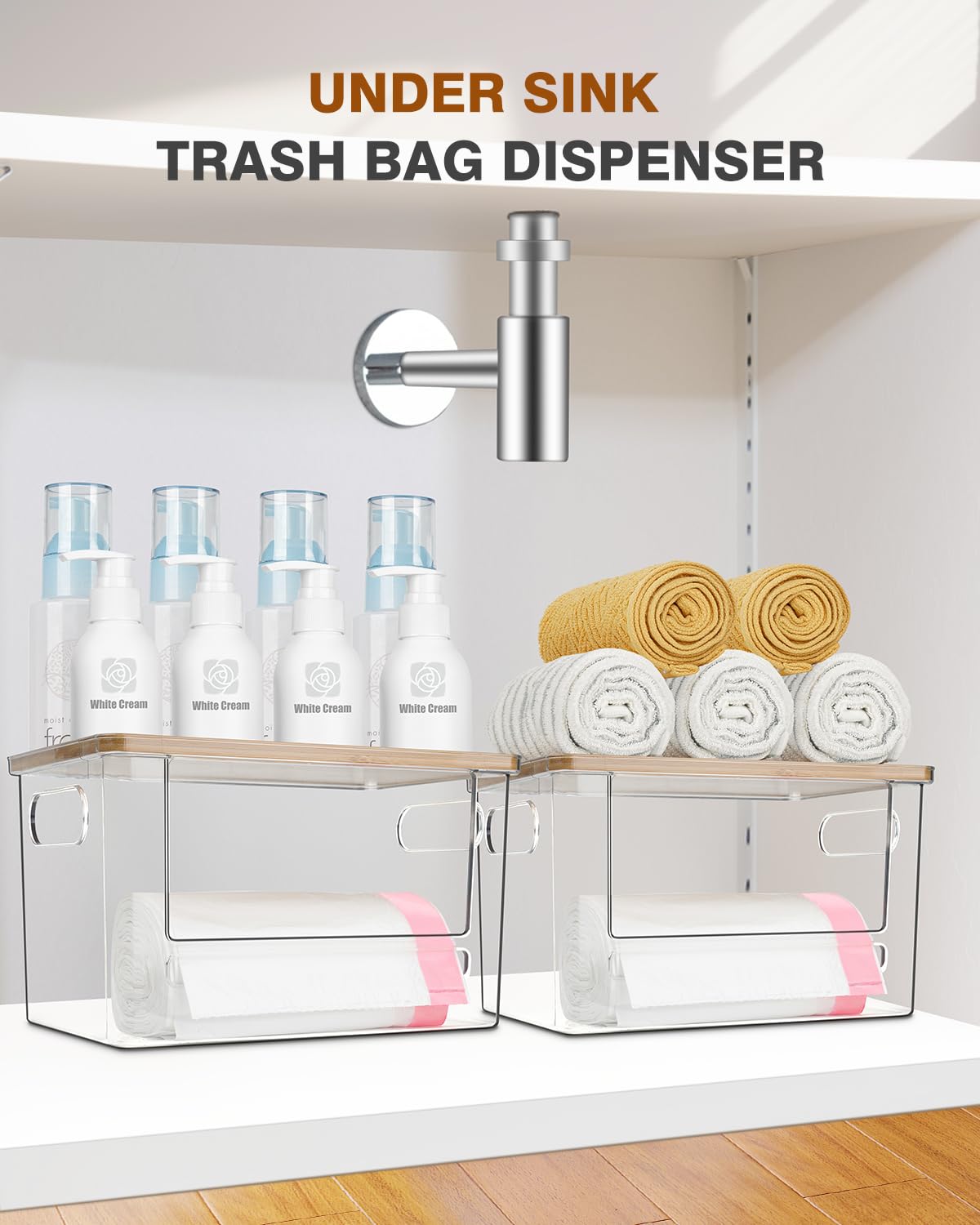 Versatile under-sink organizer for pantry and laundry room.