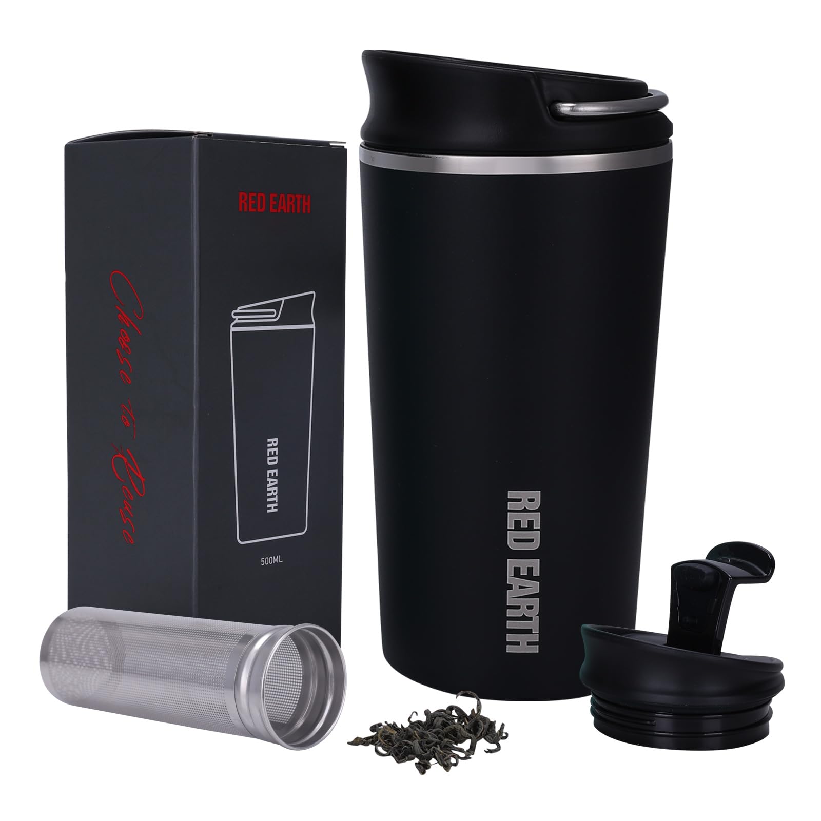 GiNT 17oz travel mug with infuser for brewing loose tea on the go.
