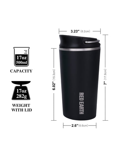 GiNT 17oz mug with metal handle for easy carry.