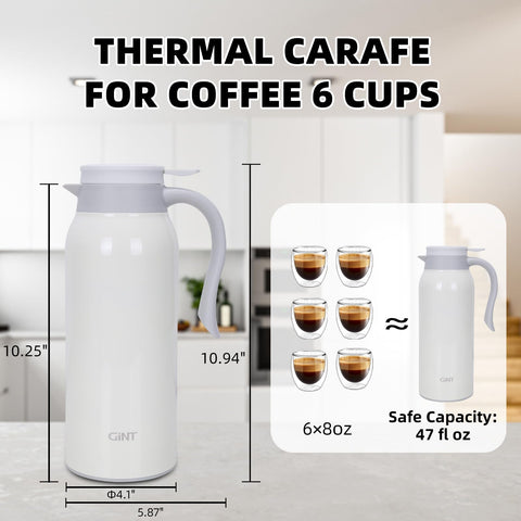 GiNT 51 oz carafe leak-proof lid demonstrates secure sealing.