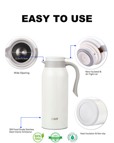 GiNT 51 oz carafe wide mouth for ice and easy cleaning.