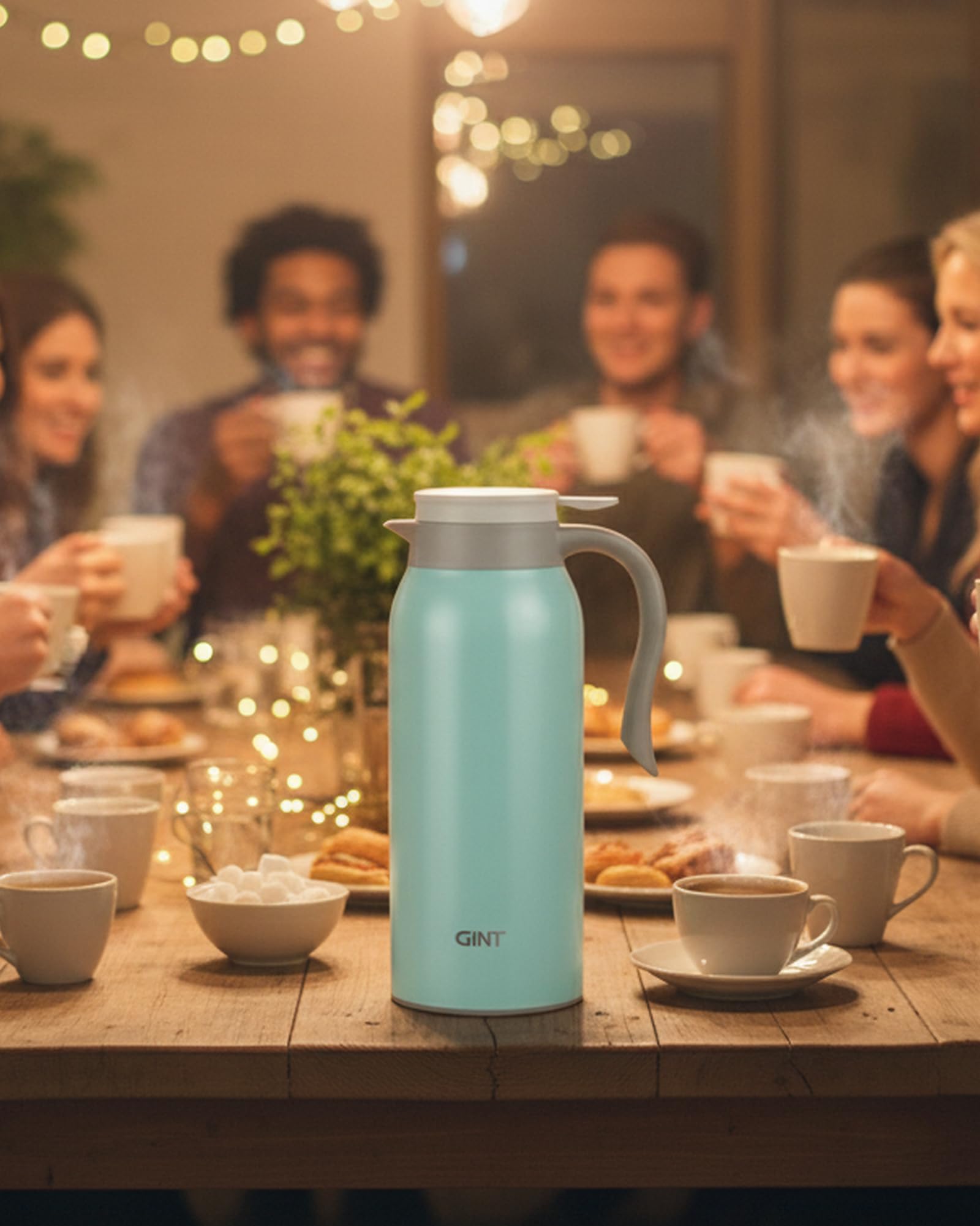 Gint 51oz thermal carafe ideal for bedside, office, or travel.