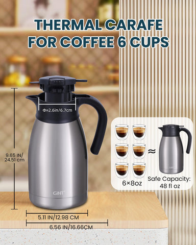 GiNT 51Oz carafe suited for bedside and office use