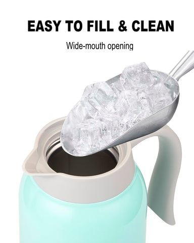 Gint 51oz thermal carafe pouring button for drip-free serving.