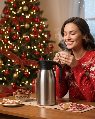 GiNT 64oz thermal carafe side view on a countertop