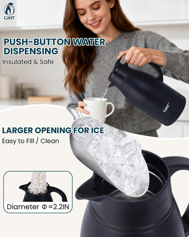 GiNT carafe durable interior and exterior shown for long lasting use