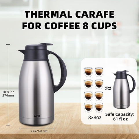 GiNT lid leak-proof ensures no drips when pouring at coffee breaks or gatherings.