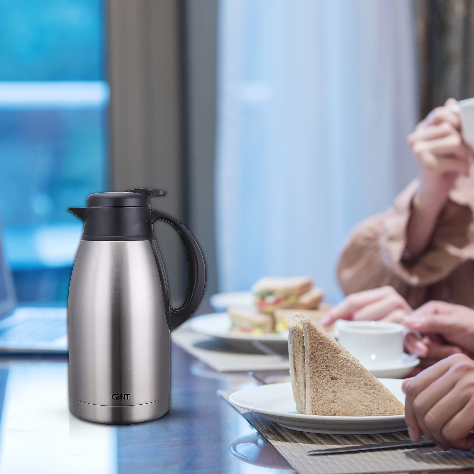 GiNT portable 65 oz carafe fits home, office, and travel.