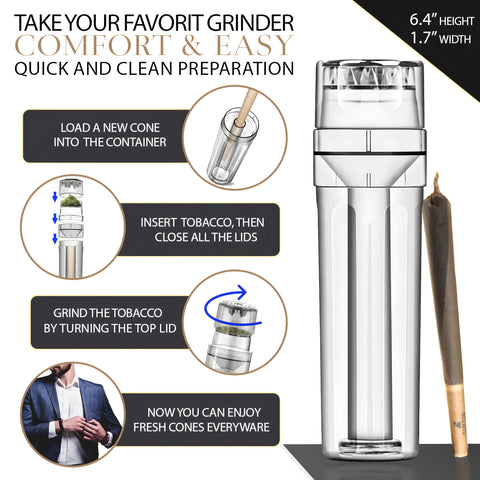 Ginzis portable grinder set highlights built-in storage for convenient organization.