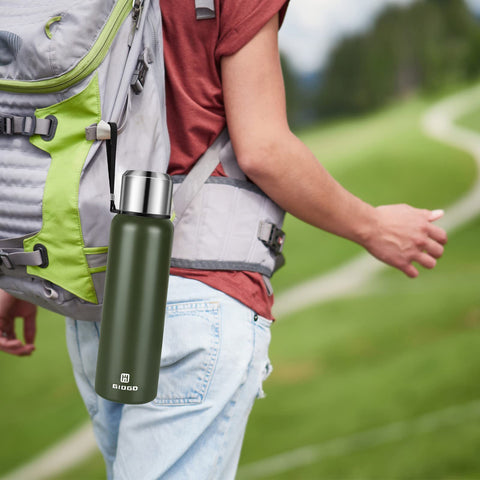 GIOGD gift-ready insulated bottle 1000ml green for celebrations