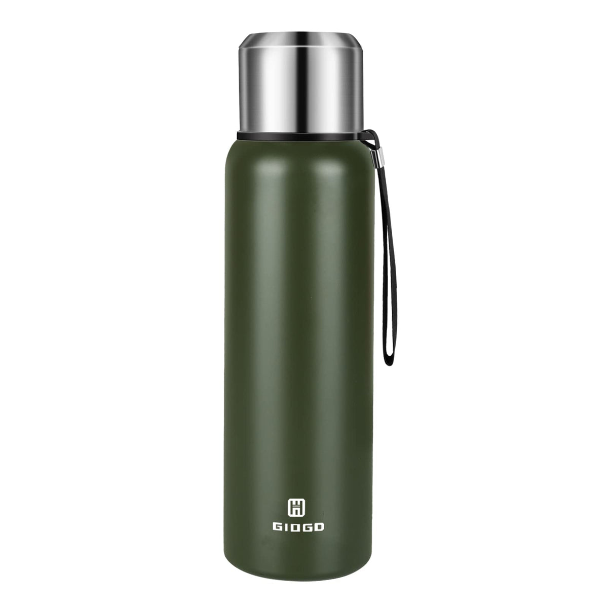 GIOGD insulated vacuum bottle 1000ml green with cup keeps drinks hot or cold