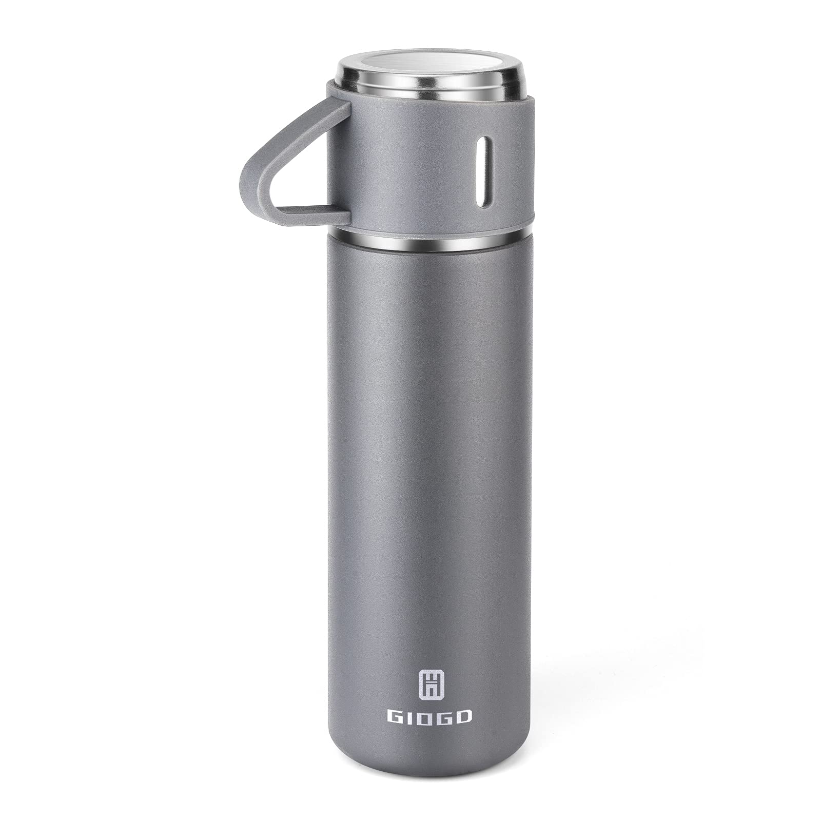 GIOGD stainless steel thermo bottle front view, durable daily companion for hot or cold drinks