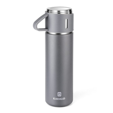 GIOGD stainless steel thermo bottle front view, durable daily companion for hot or cold drinks