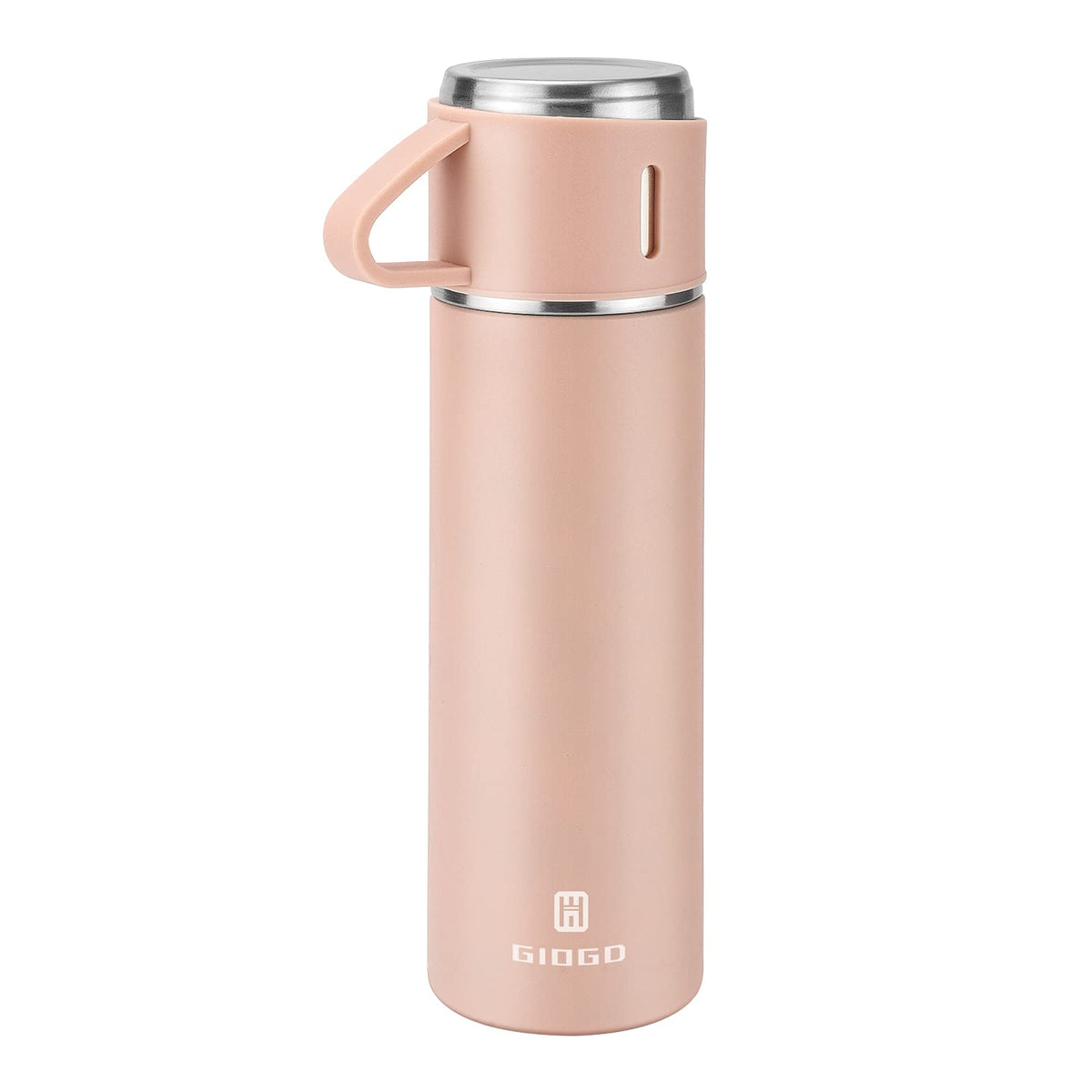GIOGD stainless steel thermo bottle lid shown for spill-free sipping on the go