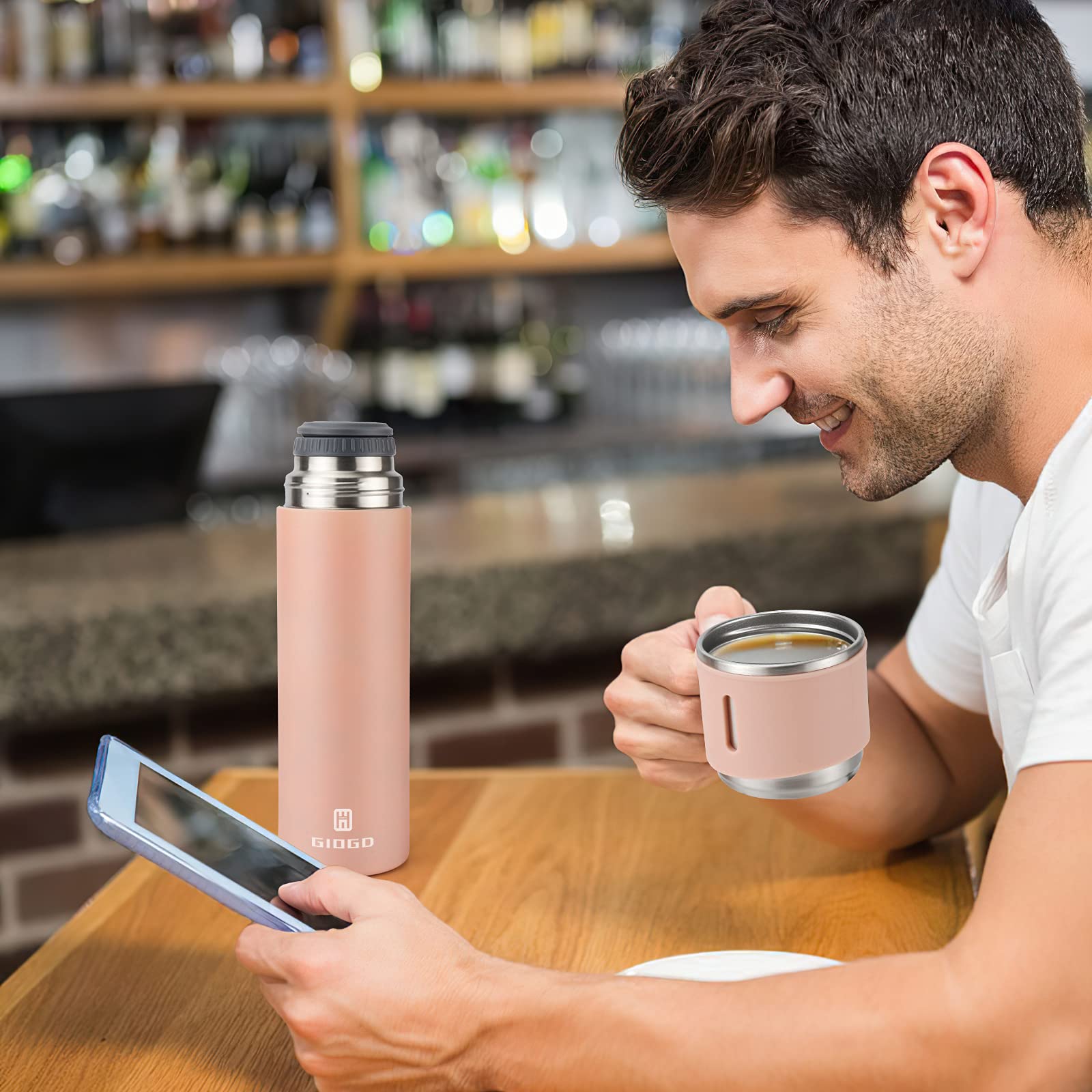 GIOGD pink finish bottle adds style while maintaining practical performance