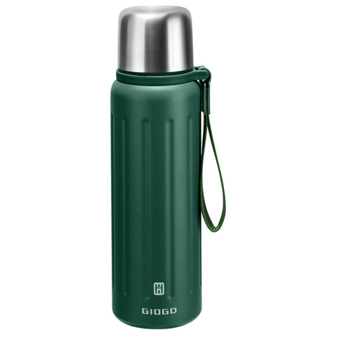 GIOGD vacuum insulated bottle 800ml front view keeps drinks hot or cold on the go