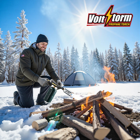 Gioventu cooking torch safety handle provides secure grip during use.