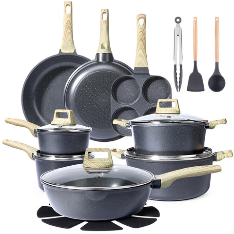 GiPP 22-piece ceramic nonstick cookware set for everyday cooking.