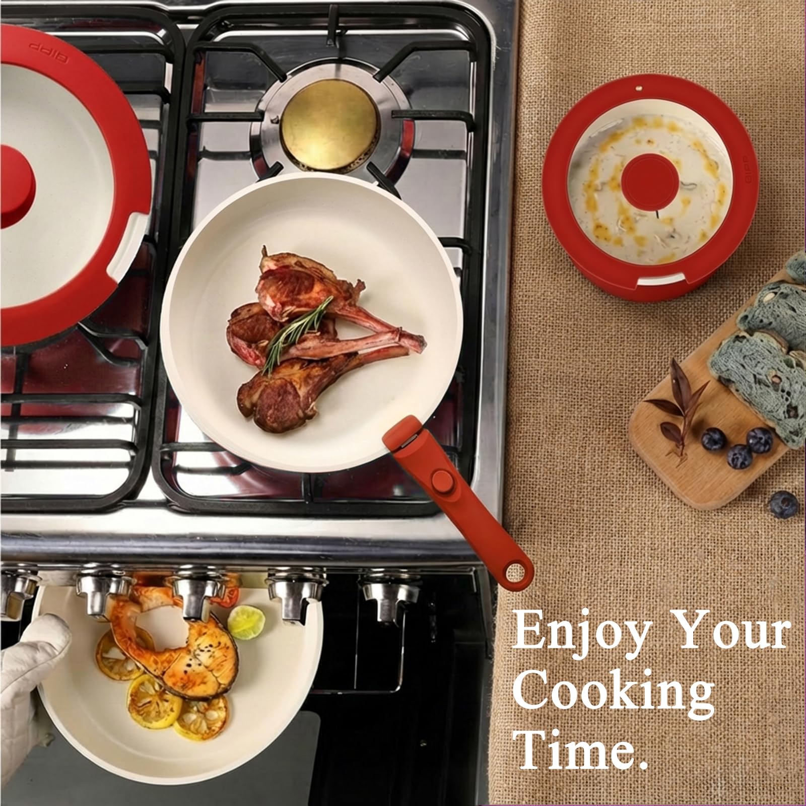 GiPP nonstick ceramic coating shows PTFE-free surface for healthier everyday cooking