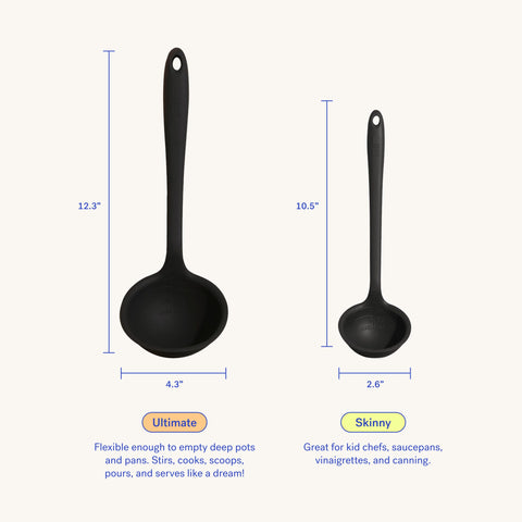 GIR ladle features precise pouring edge to prevent spills while serving soups