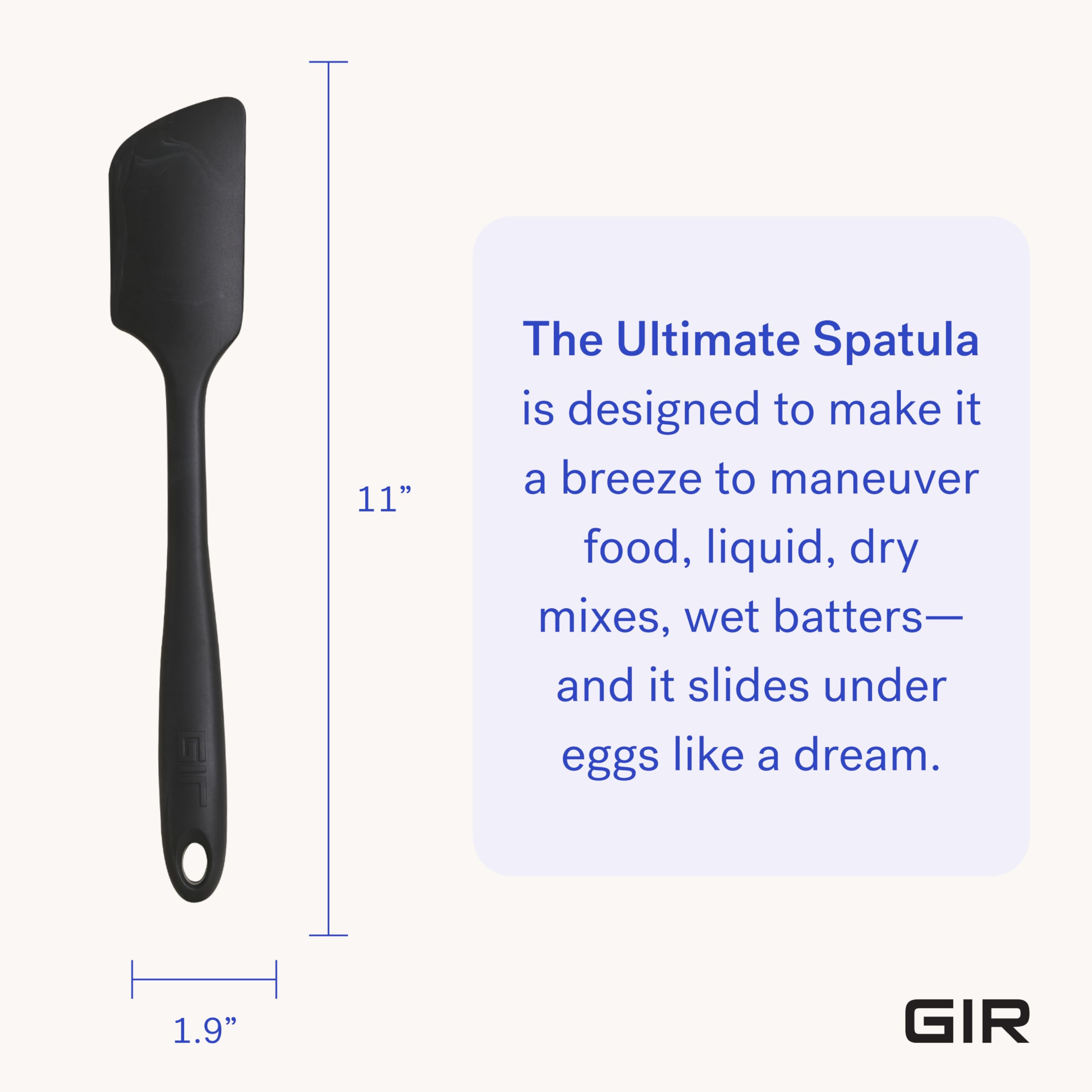 GIR Get It Right silicone spatula—nonstick friendly and heat-safe up to 550°F.
