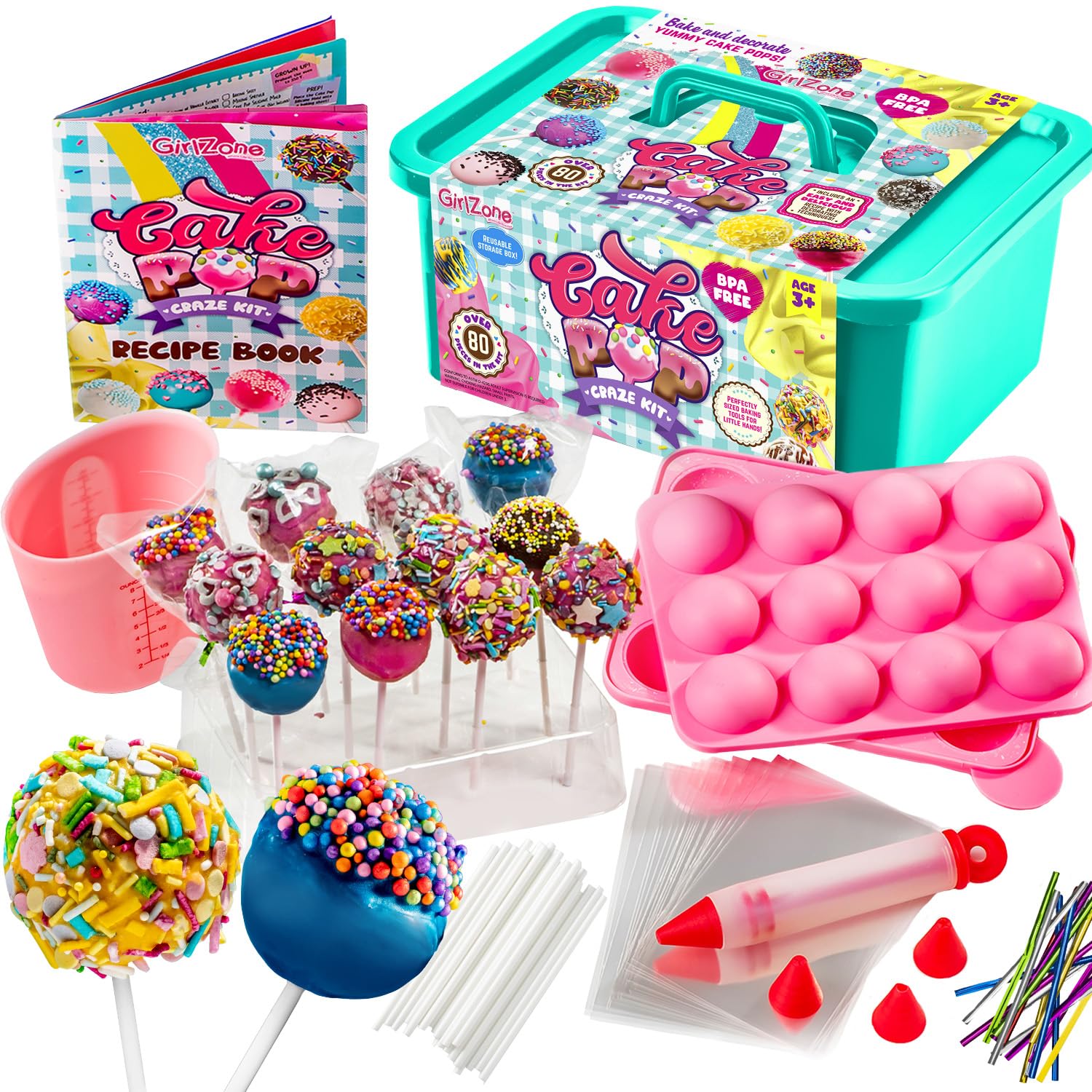 GirlZone Cake Pop Craze Kit mold in use for easy cake pop shaping.