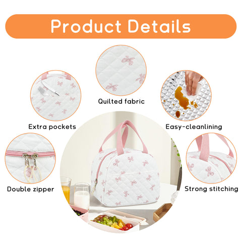 GISMTR Lunch Bag durable cotton shell withstands daily use.
