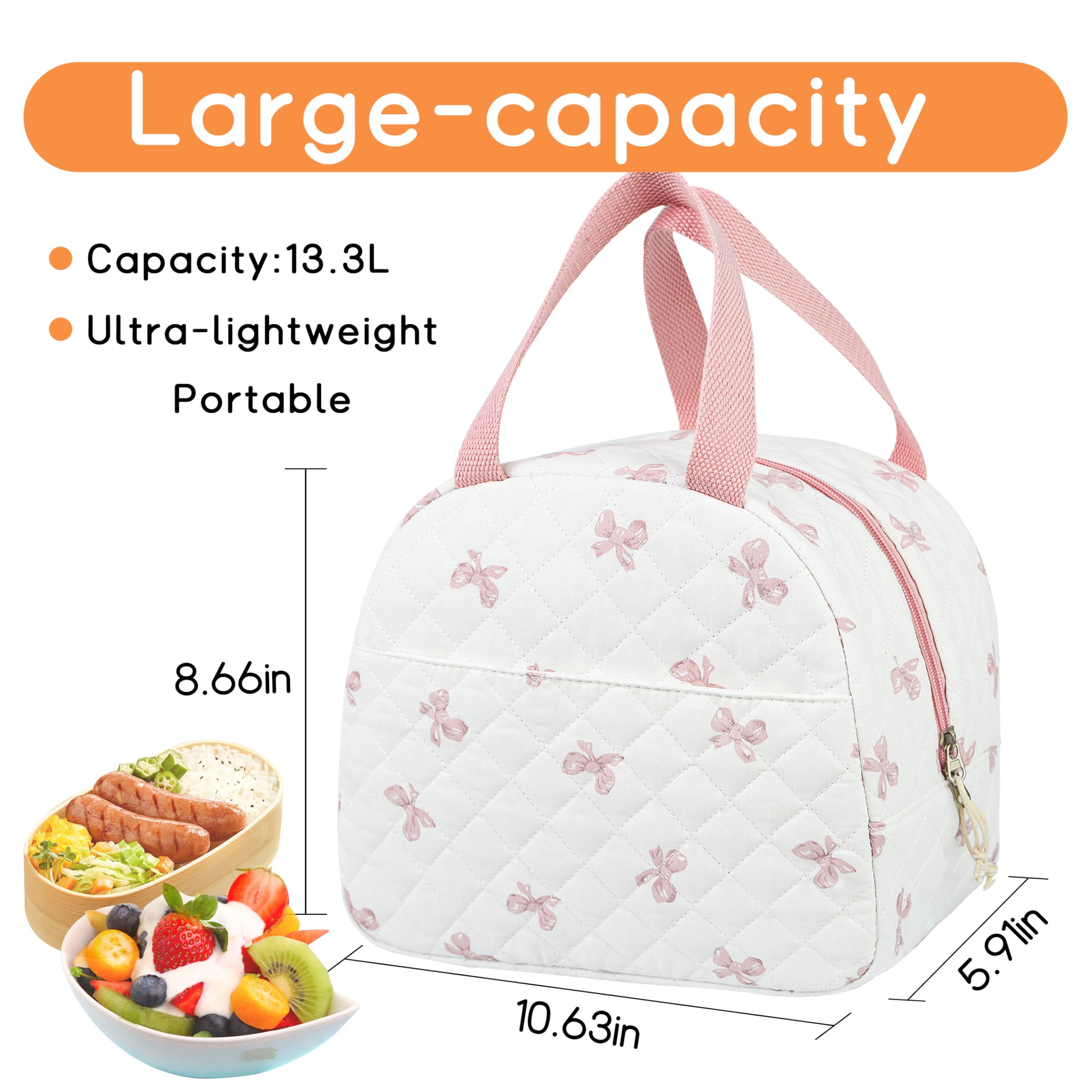 GISMTR Lunch Bag spacious interior fits containers and snacks for work or school.