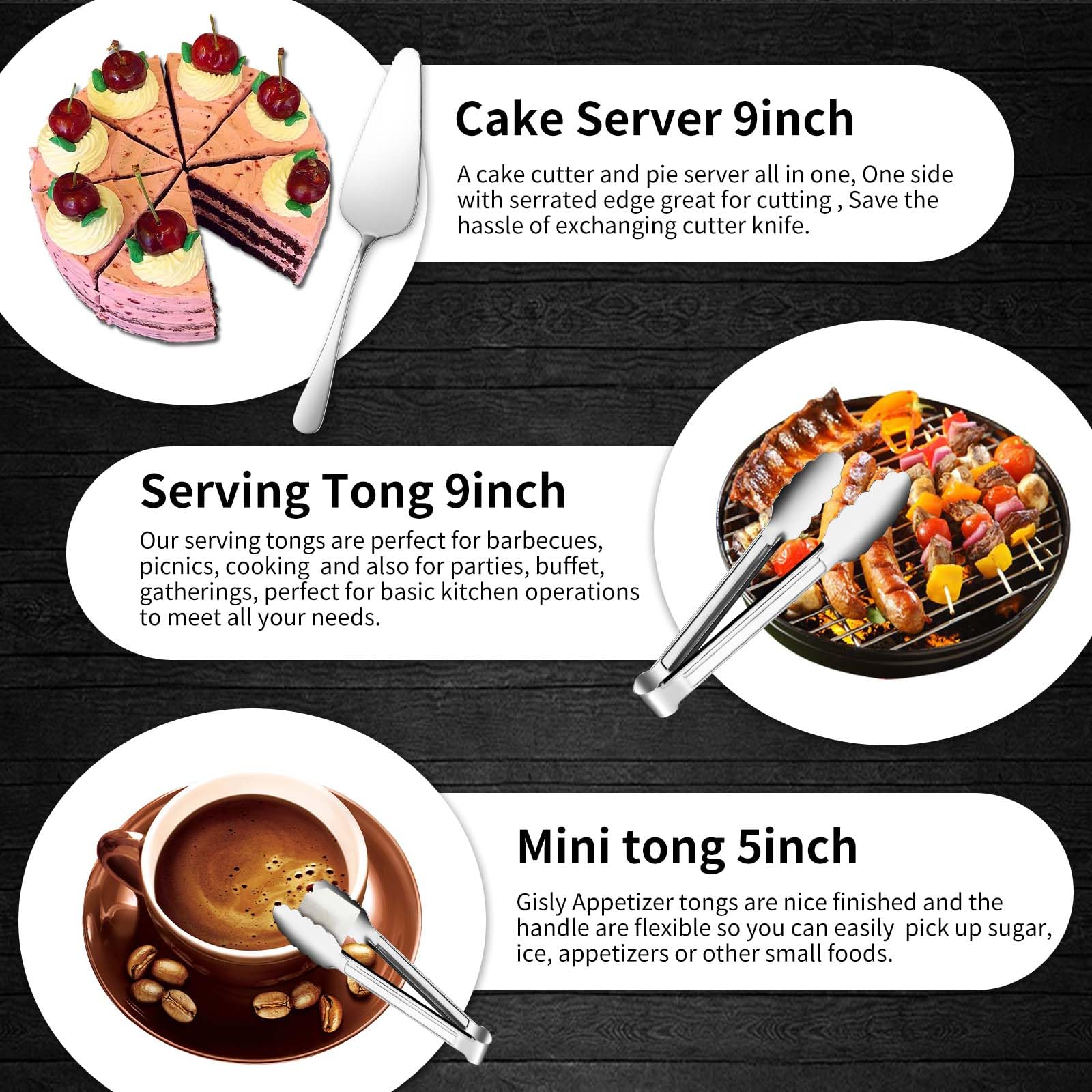 Gisly serving tongs for smooth buffet service