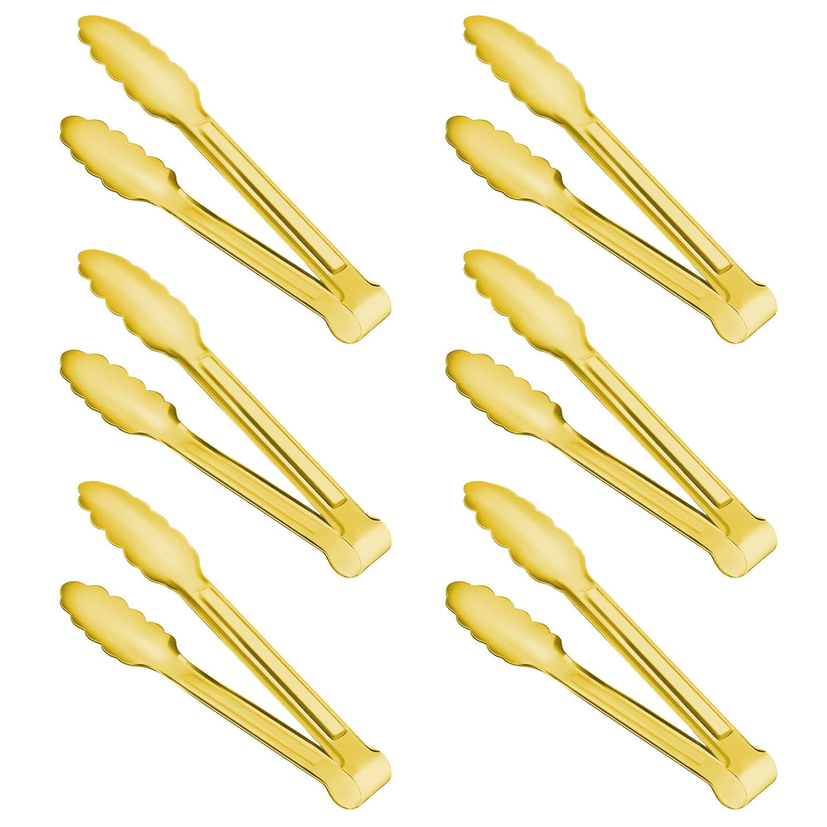 Gisly 6-piece gold serving tongs set for an elegant buffet display.