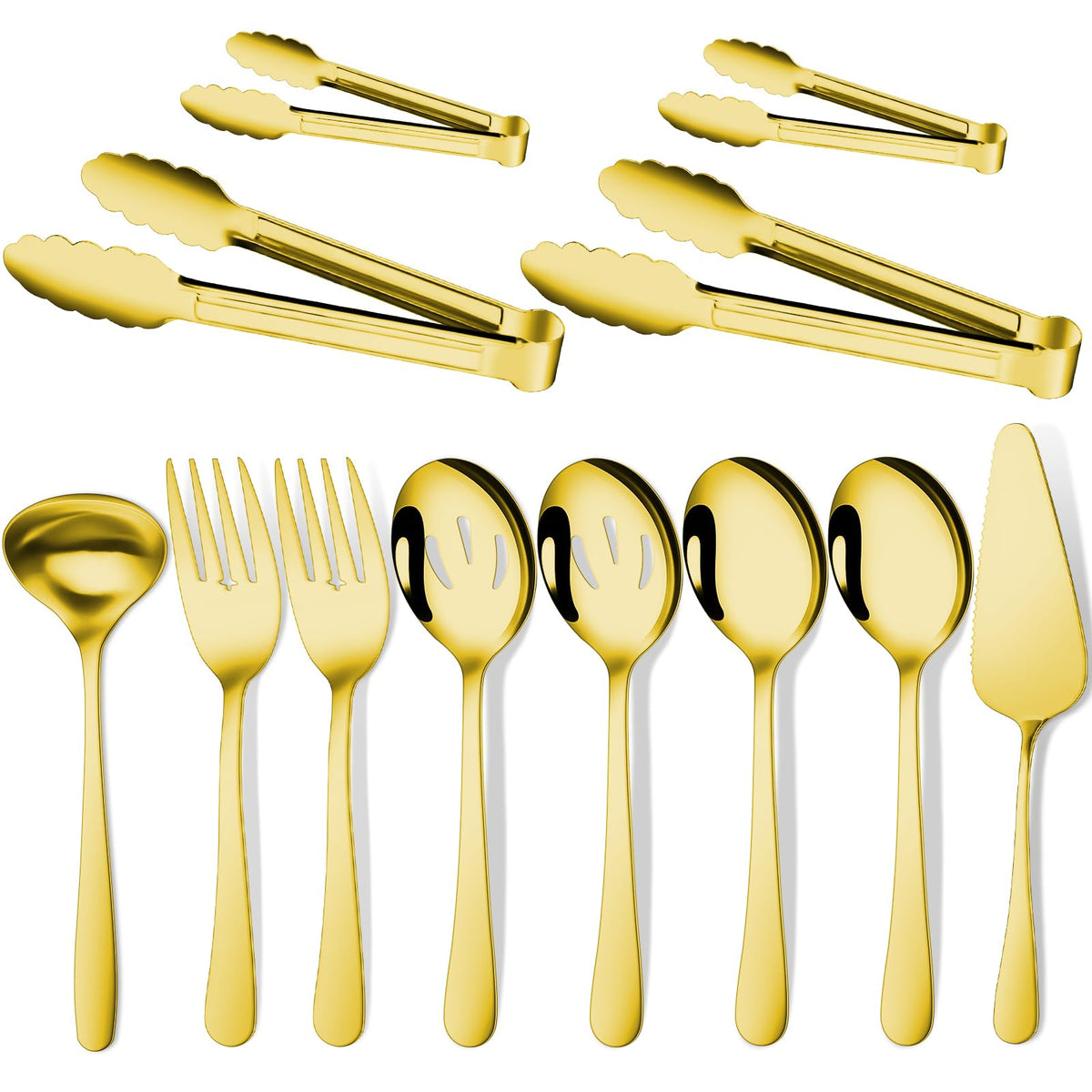 Gisly Gold large serving spoon for easy, elegant family-style service.