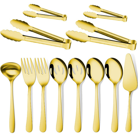 Gisly Gold large serving spoon for easy, elegant family-style service.