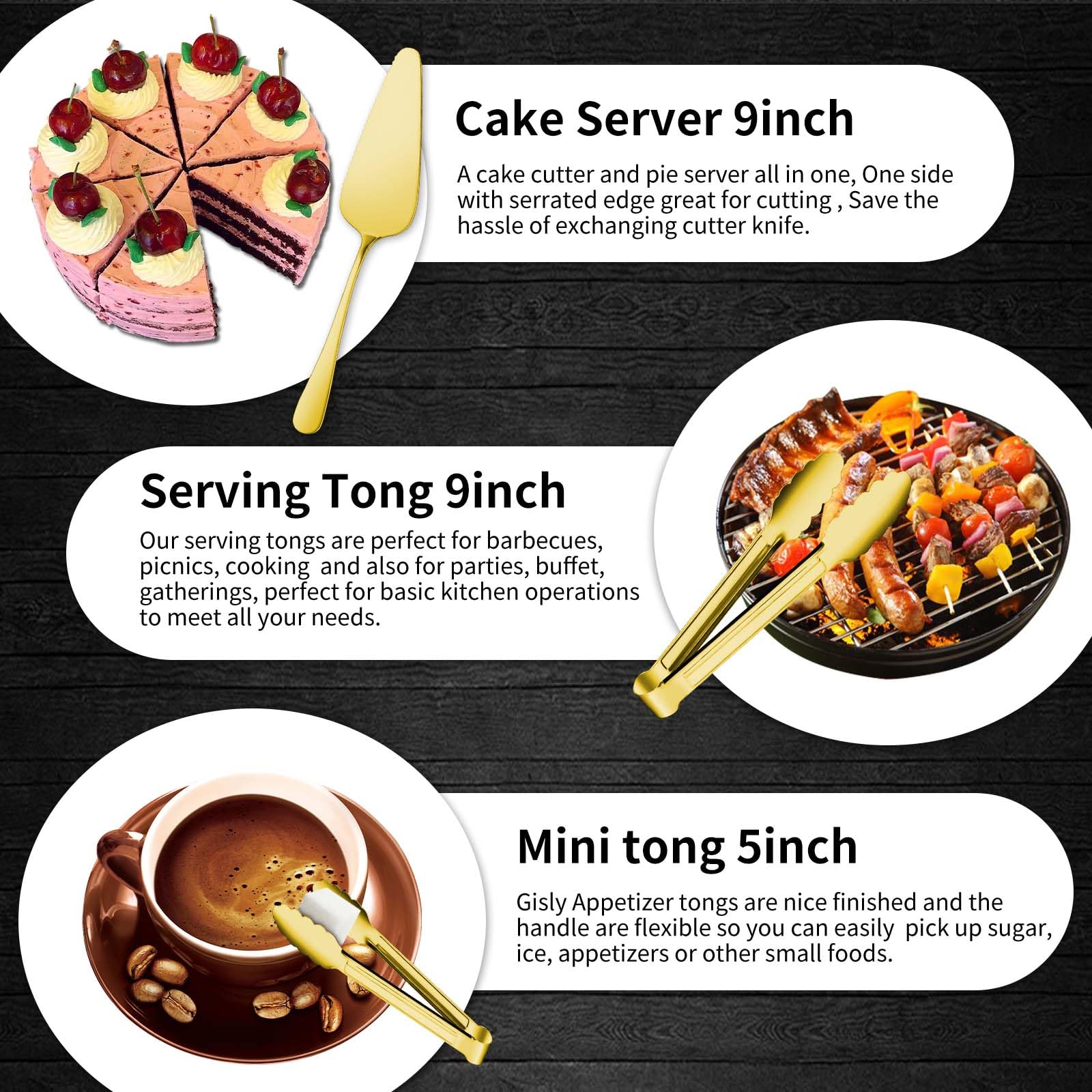 Gisly Gold soup ladle for smooth, portioned servings of soups.