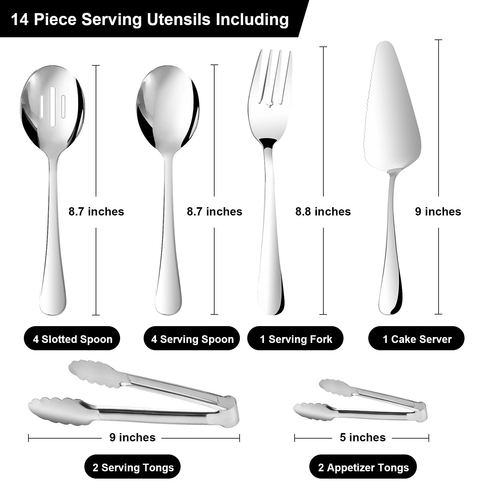 Gisly slotted spoons 8-7 inch showcased for portion control during serving.