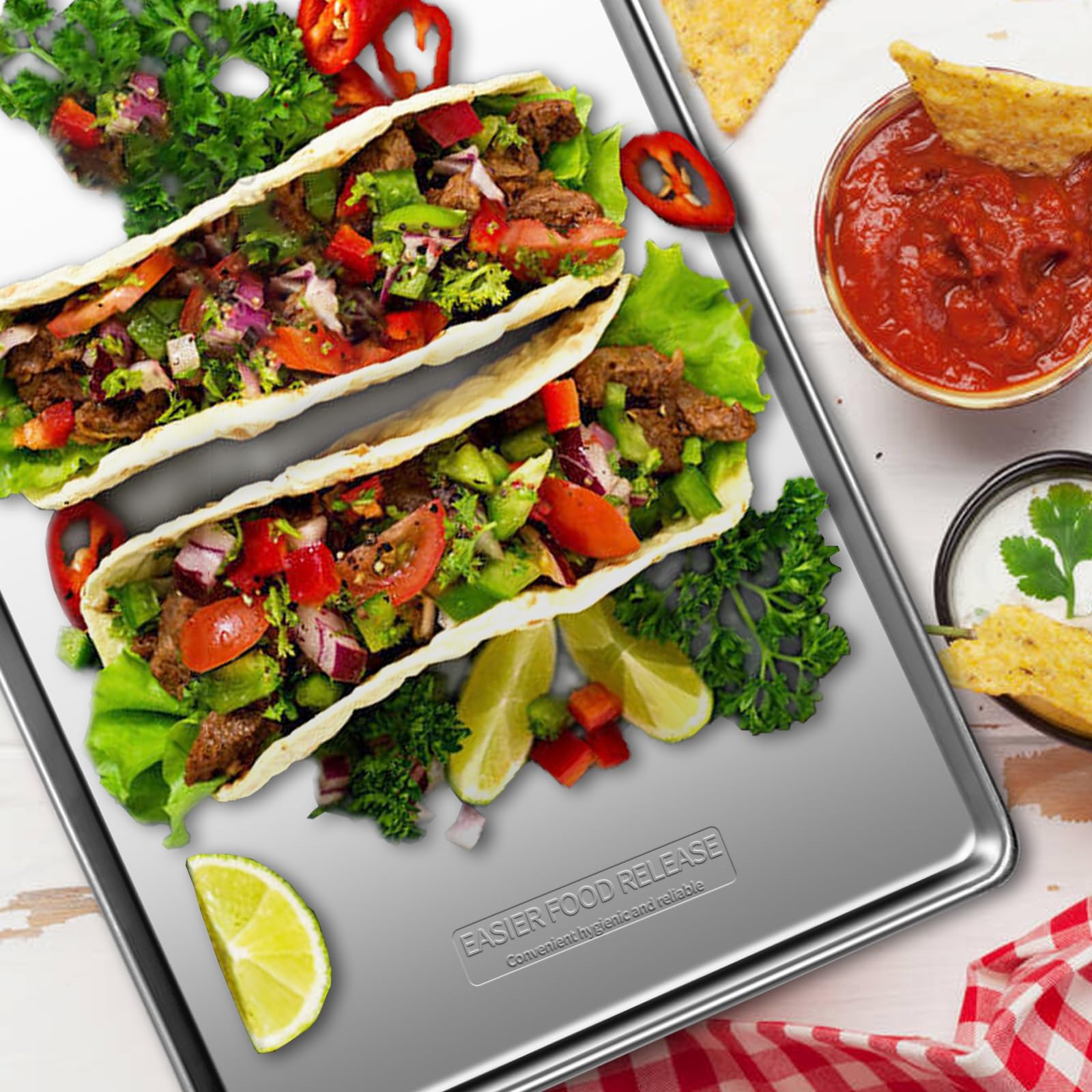 GIUOIDUO oven-ready baking pan in oven demonstrates versatile cooking options