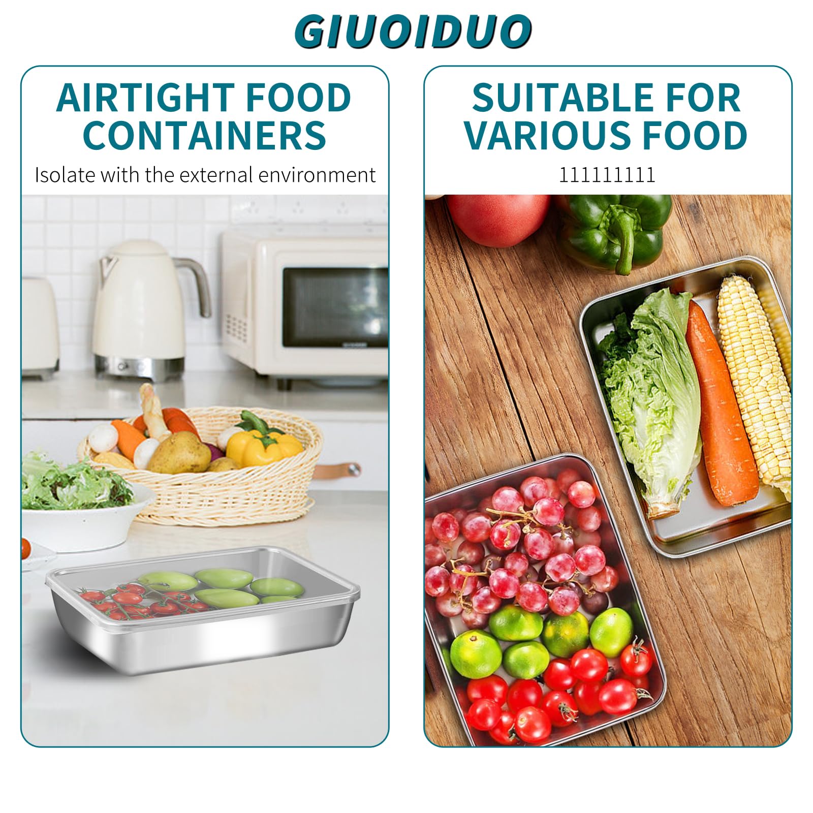 GIUOIDUO dishwasher-safe stainless steel container for quick cleanup.
