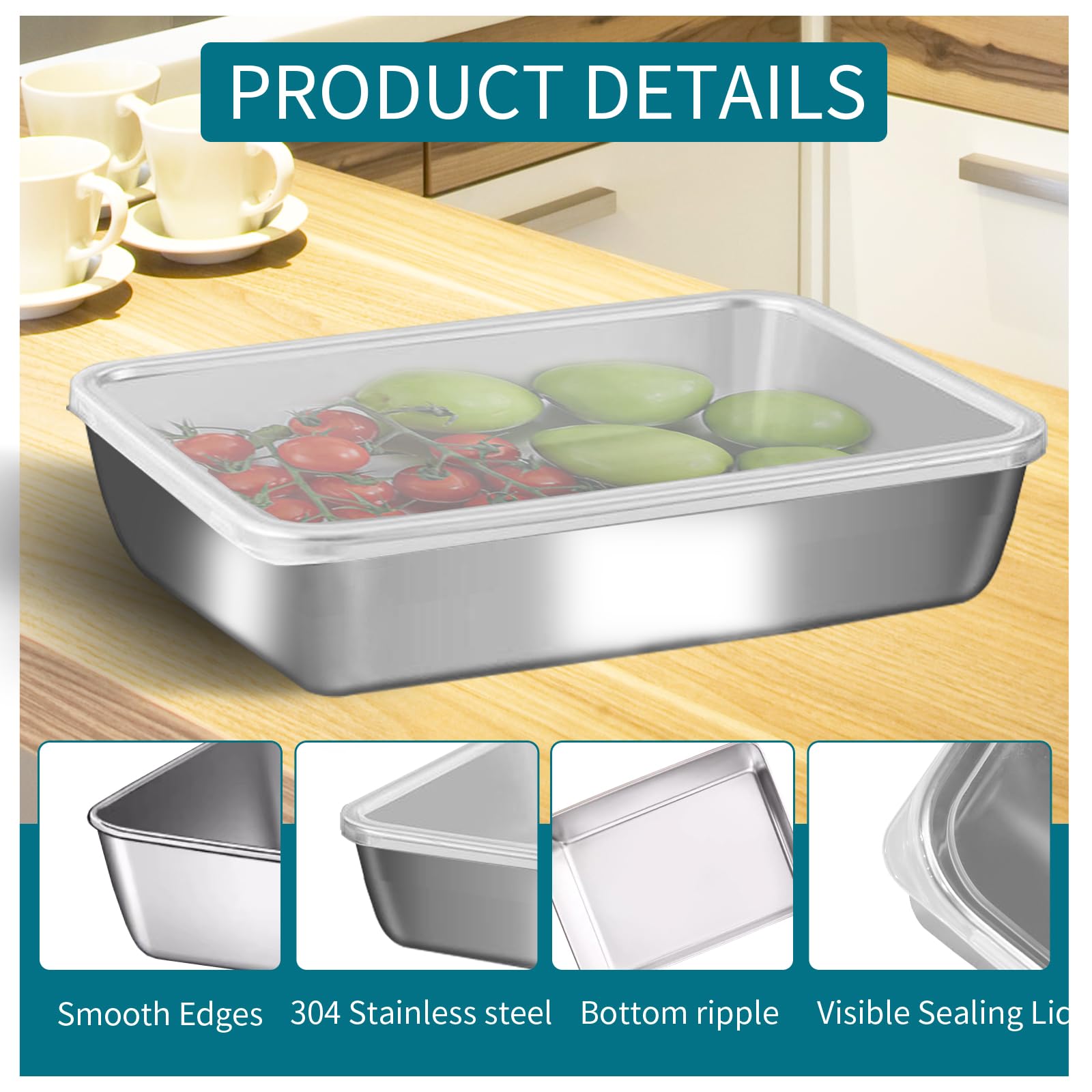 GIUOIDUO easy-clean stainless steel containers simplify pantry organization.