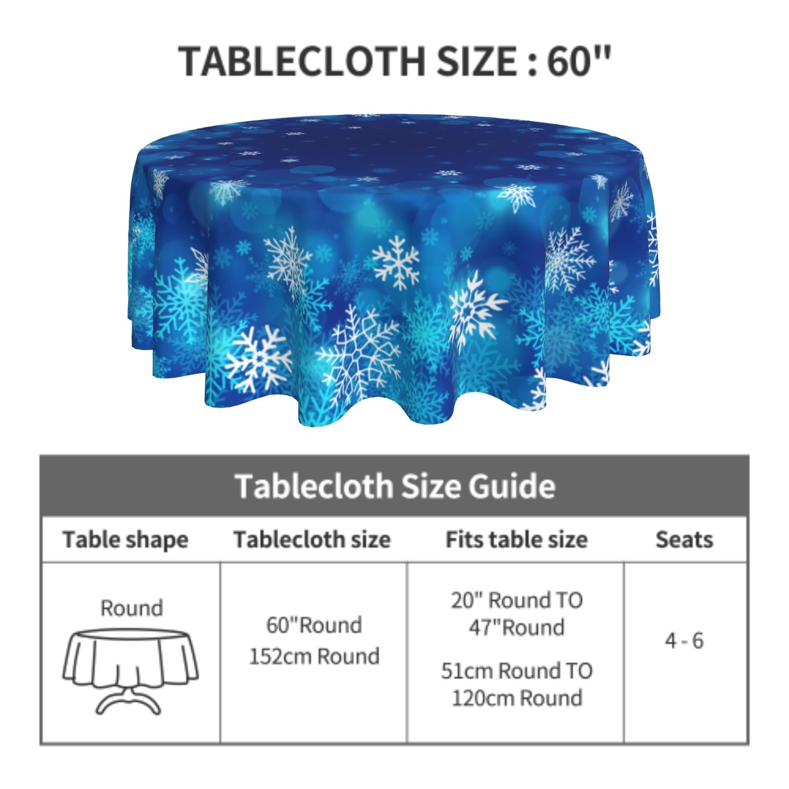 Giwawa blue-white snowflakes table setting creates festive ambience
