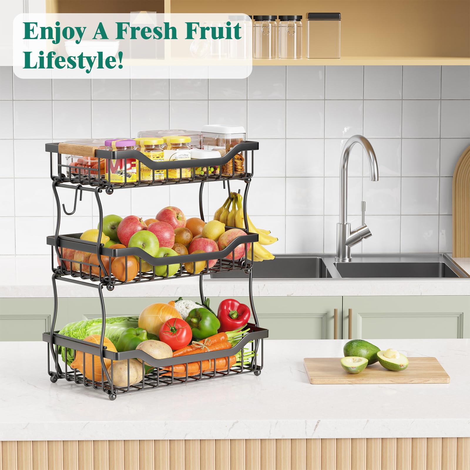 Giwil easy-assembly image guides quick setup for a tidy kitchen.