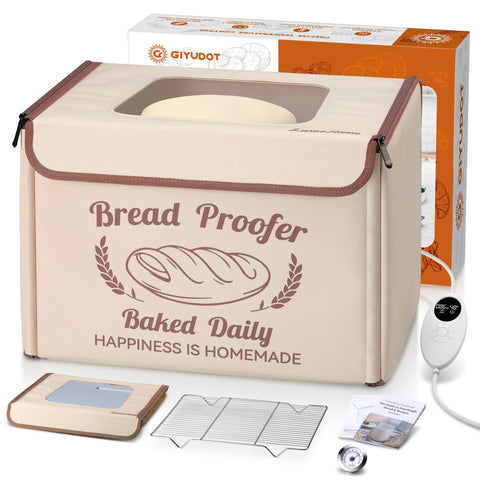 GIYUDOT folding bread proofer front view shows compact size for small kitchens