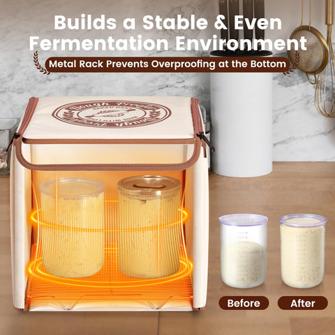 GIYUDOT folding dough proofing box top view highlights compact design