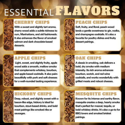 G & J's Finest cherry wood chips add fruity sweetness to cocktails.