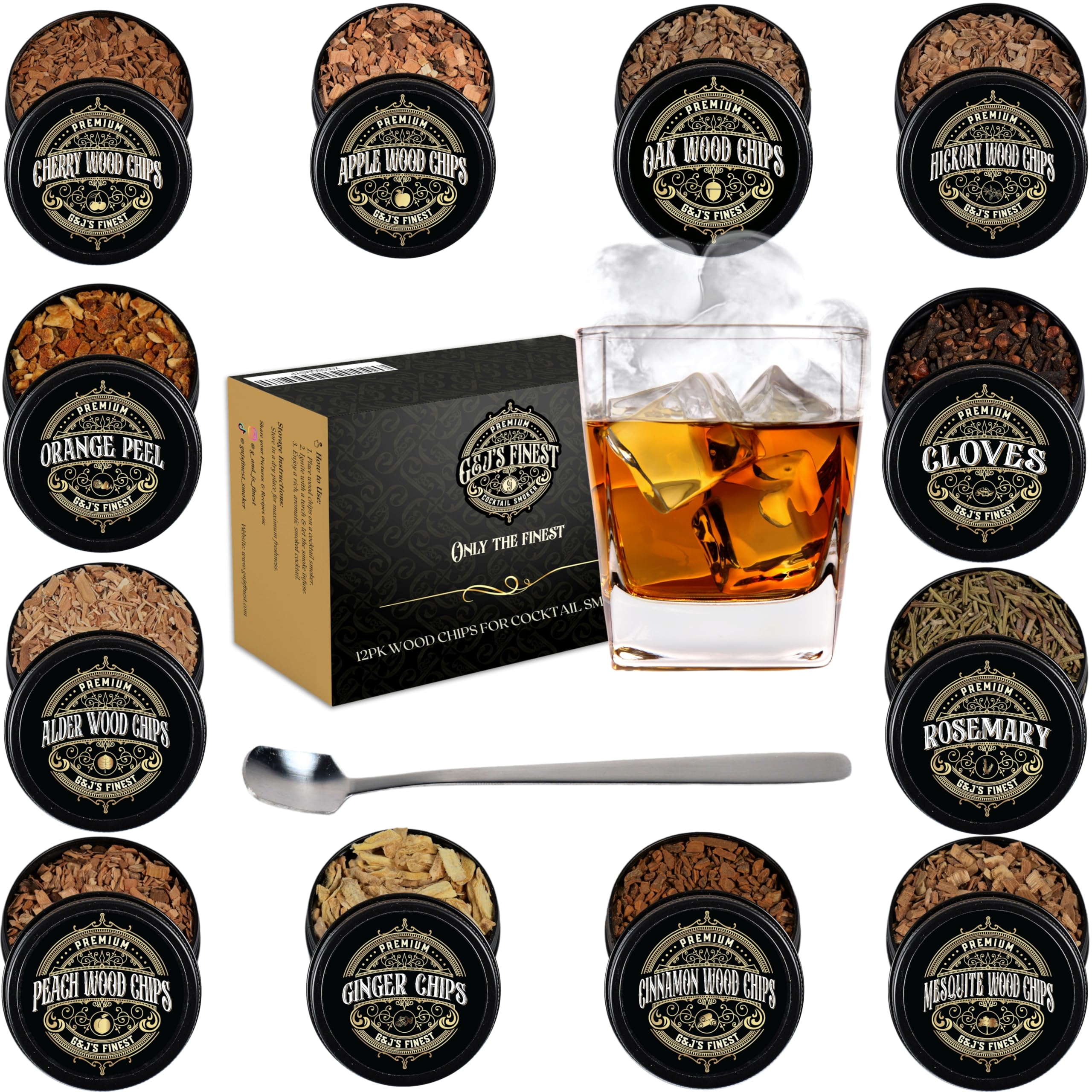 G & J's Finest cocktail smoker chips for bold aroma and effortless smoking.